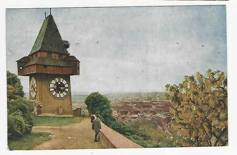 AK Graz - Uhrturm, Blick gegen Süden. (1918)