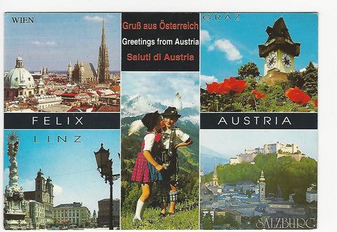 AK Gruß aus Österreich. Wien. Graz. Linz. Salzburg.