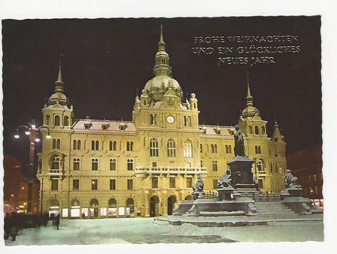 AK Graz. Rathaus. Frohe Weihnachten....