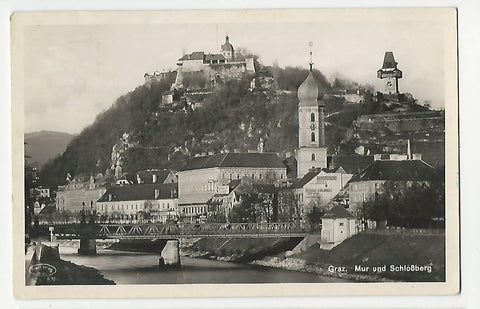 AK Graz. Mur und Schloßberg.