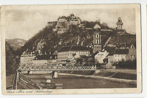 AK Graz. Mur und Schloßberg. (1925-26)