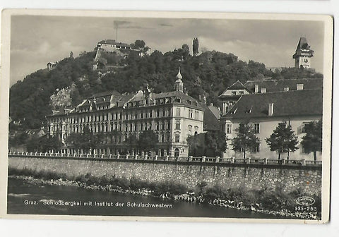 AK Graz. Schloßbergkai mit Institut der Schulschwestern. (1931-32)