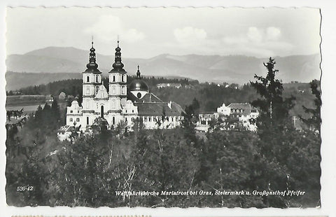 AK Wallfahrtskirche Mariatrost bei Graz. Großgasthof Pfeifer.