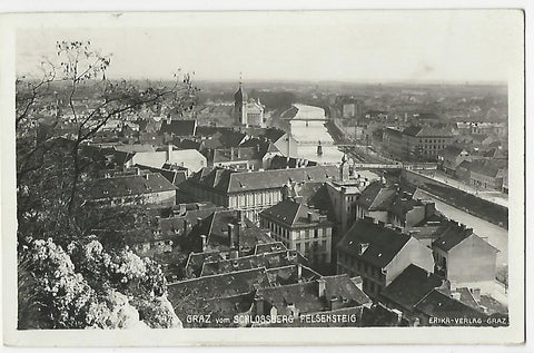 AK Graz vom Schlossberg Felsensteig. (1930)
