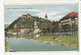 AK Graz. Schloßberg und neues Postgebäude.