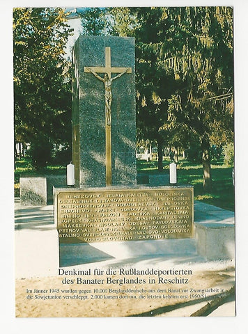 AK Denkmal für die Rußlanddeportierten des Banater Berglandes in Reschitz (Resita, Rumänien)