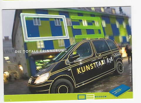 Werbe-Karte Kunsttaxi. Totale Erinnerung 03 Museum. Graz Kulturhauptstadt Europa 2003. 