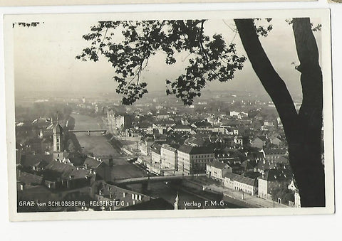 AK Graz vom Schlossberg Felsensteig.