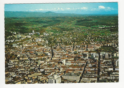 AK Graz mit Blick auf Herz Jesu Kirche, Landeskrankenhaus, Ries und Ragnitz.