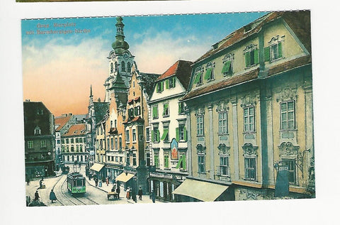 AK Graz. Murplatz mit Barmherzigen Kirche.