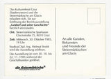 Werbe-AK Einladung zur Bezirksausstellung "Geidorf und seine Geschichte" 30. Oktober 1985.