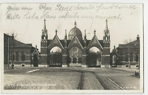 AK Graz. Eingang zum Zentralfriedhof.