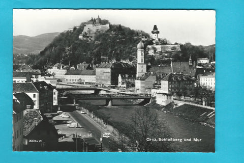 AK Graz, Schloßberg und Mur.