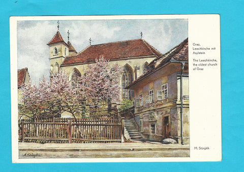 AK Graz. Leechkirche mit Asylstein. (M. Stürgkh)
