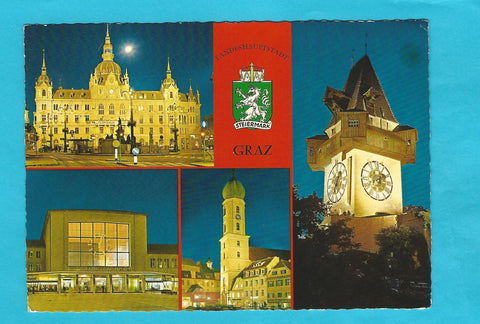 AK Graz bei Nacht.