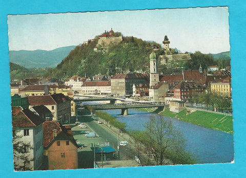 AK Graz. Mur und Schloßberg.