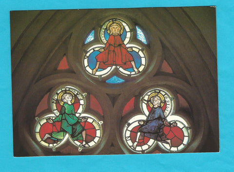 Karte Graz, Leechkirche. Drfeifaltigkeit Glasfenster.