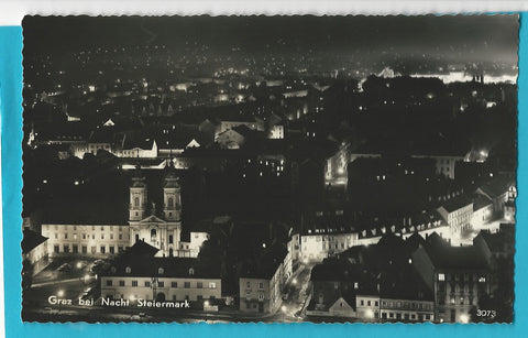 AK Graz bei Nacht.