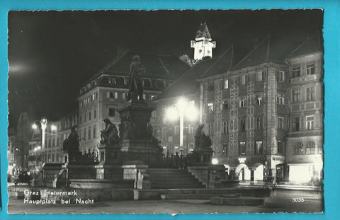 AK Graz. Hauptplatz bei Nacht.