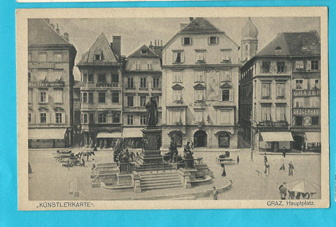 AK Graz, Hauptplatz. Künstlerkarte.