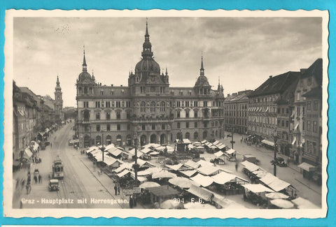 AK Graz - Hauptplatz mit Herrengasse.