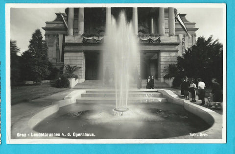 AK Graz - Leuchtbrunnen v. d. Opernhaus.
