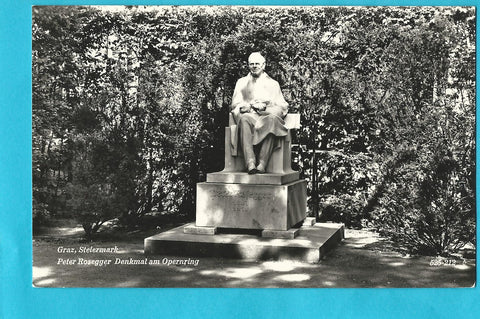 AK Graz. Peter Rosegger Denkmal am Opernring.