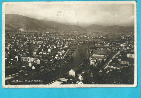 AK Graz vom Schlossberg.