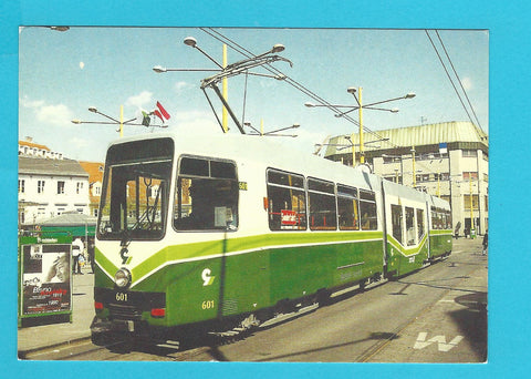 AK Triebwagen Nr. 601 der Grazer Verkehrsbetriebe am 6.04.1999 am Jakominiplatz.