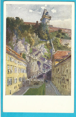 AK Graz. Schloßbergsteig. (1921)