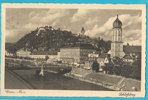 AK Graz, Mur, Schloßberg. (1937)