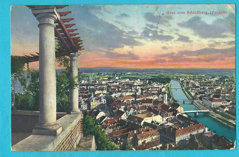 AK Graz vom Schloßberg (Pergola) (1914)