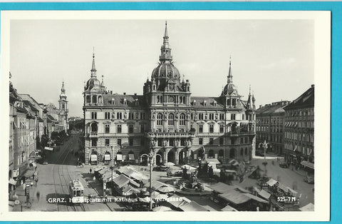 AK Graz. Hauptplatz mit Rathaus u. Herrengasse. (1949-50)