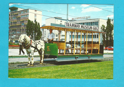 AK Graz. Tramway Museum. Grazer Pferdebahn. (vor dem Hauptbahnhof)