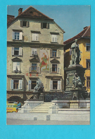 AK Graz. Hauptplatz mit Erzherzog-Johann-Brunnen. (1960)