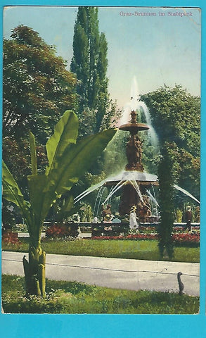AK Graz - Brunnen im Stadtpark.