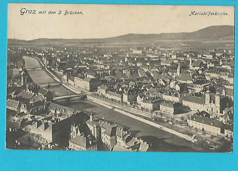 AK Graz mit den 3 Brücken. (1911)