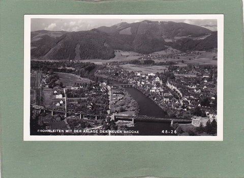 AK Frohnleiten mit der Anlage der neuen Brücke.