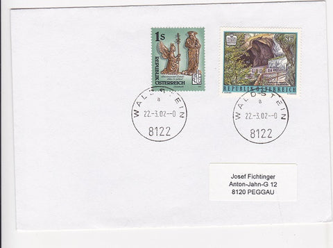 Briefkuvert mit Briefmarke S 6 Naturschönheiten Lurgrotte Peggau Semriach.