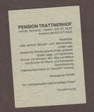 Visitenkarte. Semriach. Pension Trattnerhof.