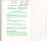 Autogramm-Karte Evergreen Hannes. Johann Trost. Grazerstraße 81, Kumberg.