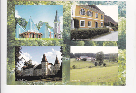 AK Thal 167. Kirche. Geburtshaus von Arnold Schwarzenegger. Schloß Thal. Golfplatz.