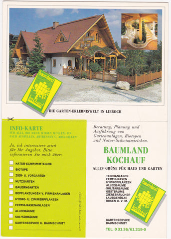 Doppel-AK Baumland Kochauf. Die Garten-Erlebniswelt in Lieboch. Lieboch, Hochstrasse 4.