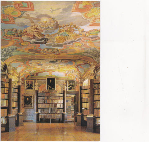 AK Zisterzienserstift Rein, Bibliothek.  Deckenfresko von Joseph Amonte 1753.
