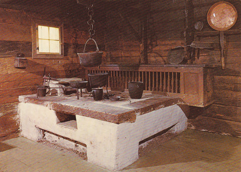 AK Stübing. Österreichisches Freilichtmuseum. Rauchküche im Hanslerhof aus Alpbach in Tirol.