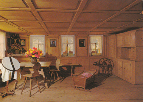 AK Stübing. Österreichisches Freilichtmuseum. Stube im Bregenzerwalderhaus aus Schwarzenberg, Vorarlberg.