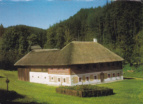 AK Stübing. Österreichisches Freilichtmuseum. Vierkanthof aus St. Ulrich bei Steyr, Oberösterreich.