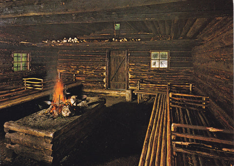 AK Stübing. Österreichisches Freilichtmuseum. Holzknechthütte aus der Bärenschützklamm bei Mixnitz.
