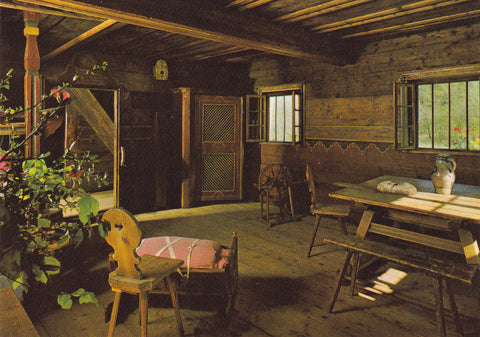 AK Stübing. Österreichisches Freilichtmuseum. Stube im Wegleithof aus dem Südtiroler Ultental.