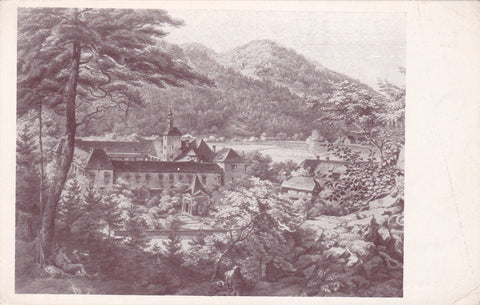 AK Schloß Waldstein um 1845. Getuschte Federzeichnung von Conrad Kreuzer. Nach dem Original im Steierm. Landesarchiv in Graz.